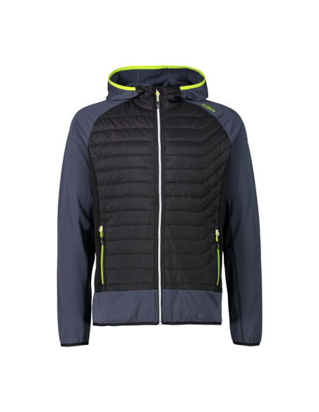 CHAQUETA ELASTICA/PLUMI CON CAPUCHA NEGRO CMP