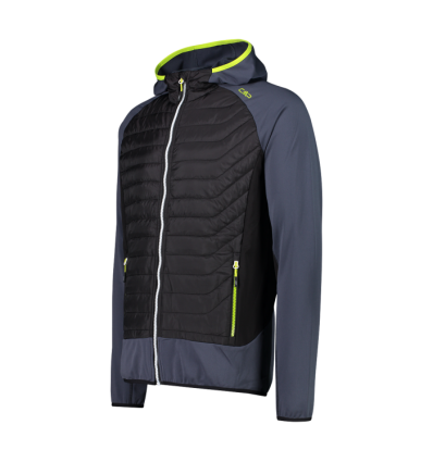 CHAQUETA ELASTICA/PLUMI CON CAPUCHA NEGRO CMP