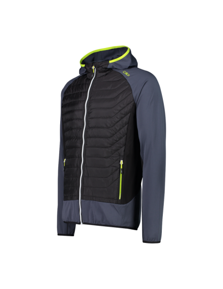 CHAQUETA ELASTICA/PLUMI CON CAPUCHA NEGRO CMP