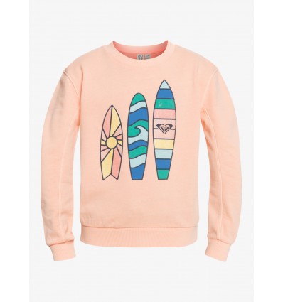 SUDADERA DIBUJO TABLAS NIÑA ROXY ALGODON GRIS