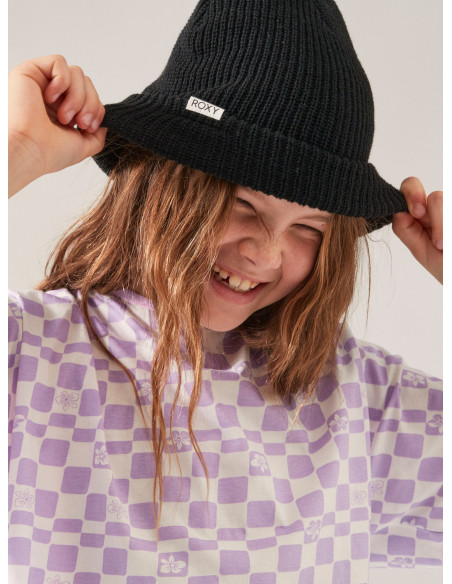 CAMISETA ROXY DE CUADRADITOS LILAS INFANTIL