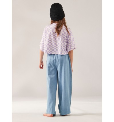 CAMISETA ROXY DE CUADRADITOS LILAS INFANTIL