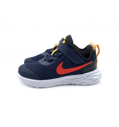 ZAPATILLA RUNNING REVOL VELCRO BEBE NIKE MNO/ROJO