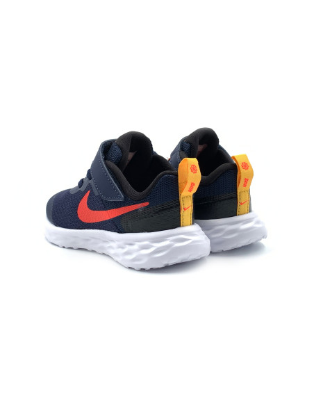 ZAPATILLA RUNNING REVOL VELCRO BEBE NIKE MNO/ROJO