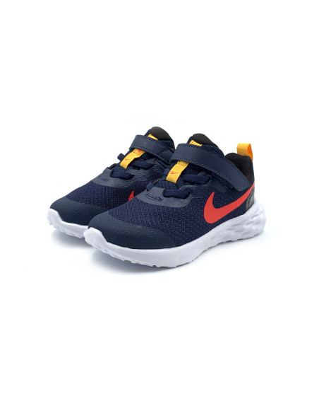 ZAPATILLA RUNNING REVOL VELCRO BEBE NIKE MNO/ROJO