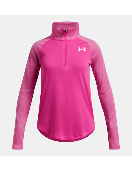 POLO MEDIA CREMALLERA UNDER ARMOUR TECH FUCSIA
