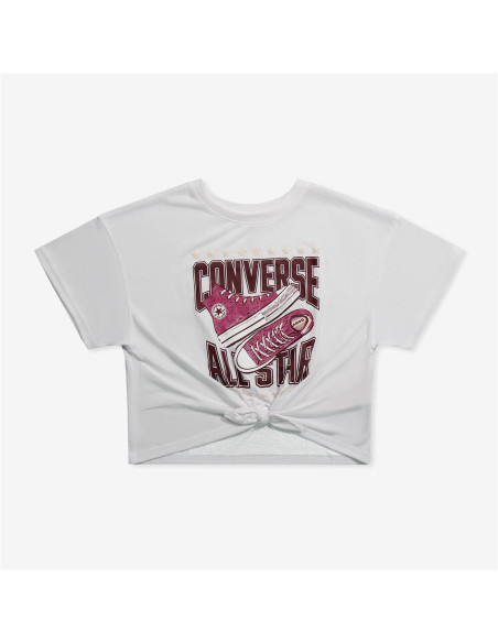 CAMISETA CONVERSE BLANCA NUDO