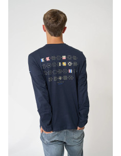 CAMISETA BATELA ALGODÓN BANDERAS MARINO