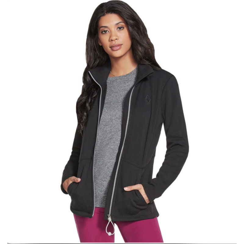 CHAQUETA MUJER INTERIOR CALIENTE EXTERIOR ALGODON NEGRA ENTALLADA