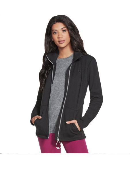 CHAQUETA MUJER INTERIOR CALIENTE EXTERIOR ALGODON NEGRA ENTALLADA