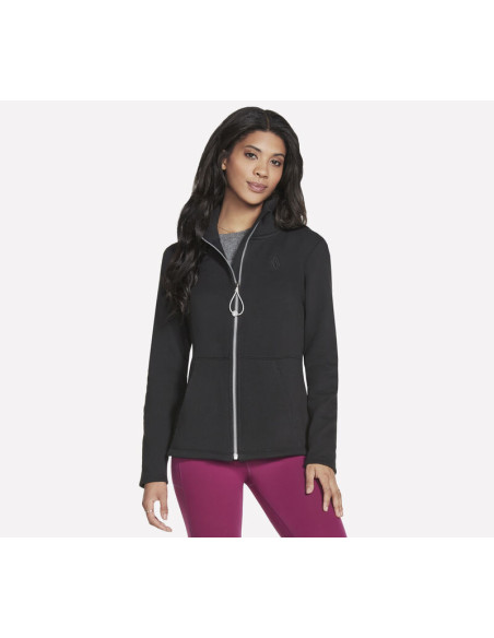 CHAQUETA MUJER INTERIOR CALIENTE EXTERIOR ALGODON NEGRA ENTALLADA