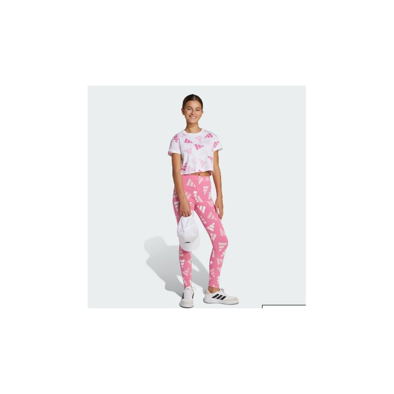 CAMISETA CORTA DE NIÑA ADIDAS BLANCA ROSA