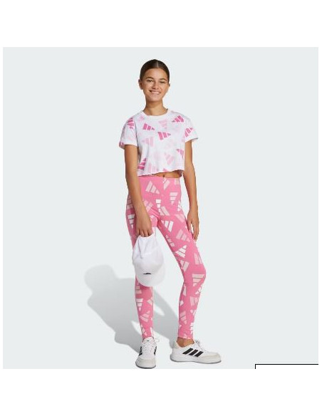 CAMISETA CORTA DE NIÑA ADIDAS BLANCA ROSA