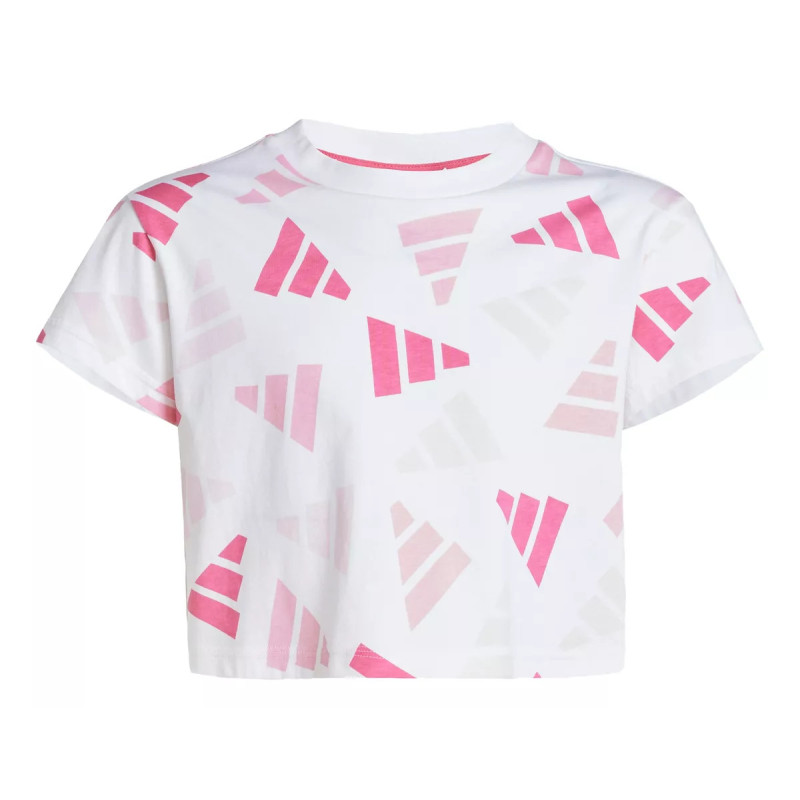 CAMISETA CORTA DE NIÑA ADIDAS BLANCA ROSA