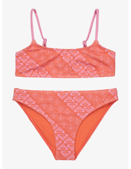 BIKINI DEPORTIVO PARA NIÑA, MARCA ROXY NARANJA