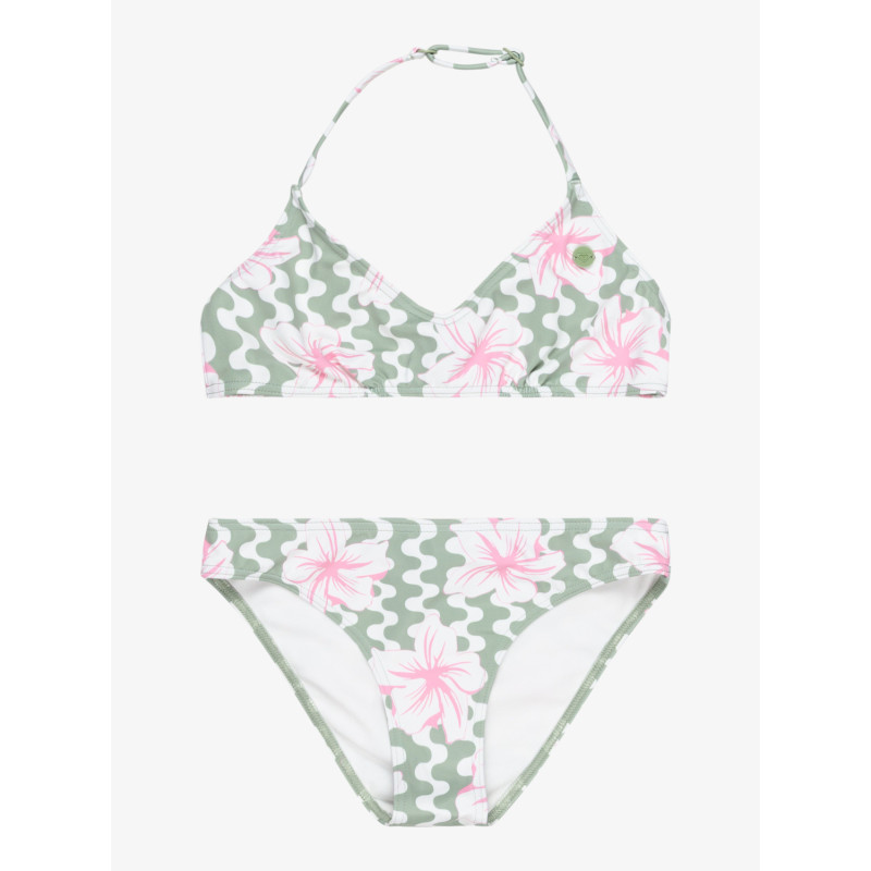 BIKINI DEPORTIVO PARA NIÑA, MARCA ROXY ESTAMPADO VERDES