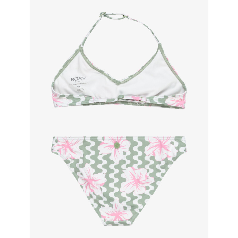 BIKINI DEPORTIVO PARA NIÑA, MARCA ROXY ESTAMPADO VERDES