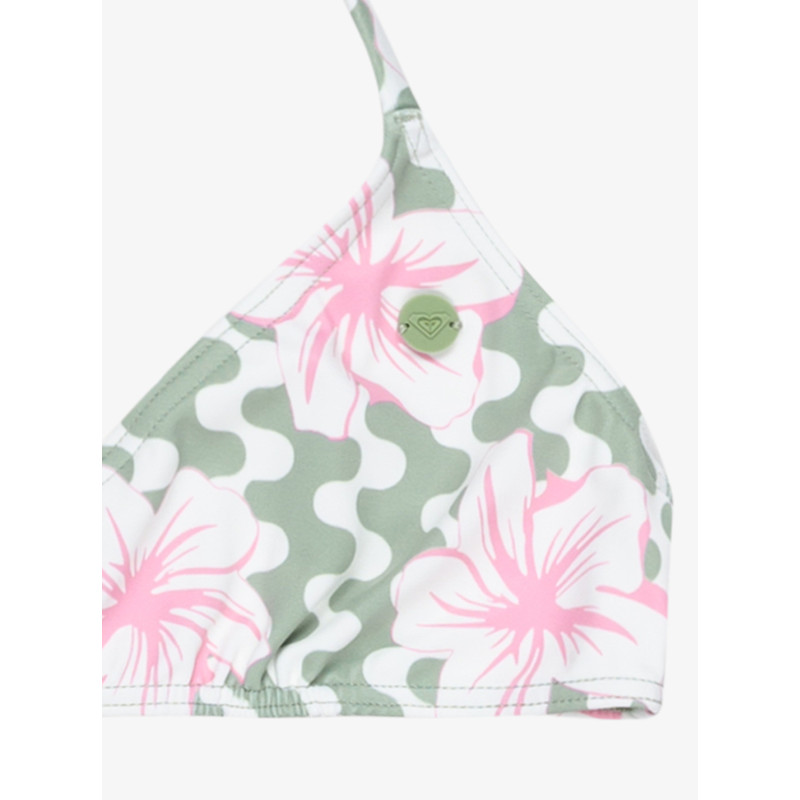 BIKINI DEPORTIVO PARA NIÑA, MARCA ROXY ESTAMPADO VERDES