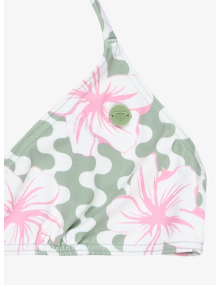 BIKINI DEPORTIVO PARA NIÑA, MARCA ROXY ESTAMPADO VERDES