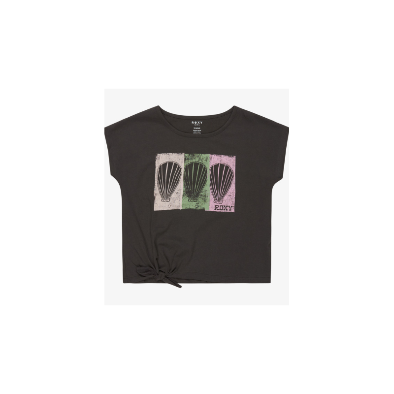 CAMISETA MANGA CORTA CONCHAS NIÑA ROXY COLOR NEGRO