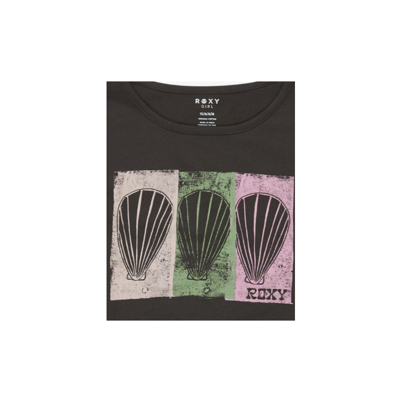 CAMISETA MANGA CORTA CONCHAS NIÑA ROXY COLOR NEGRO