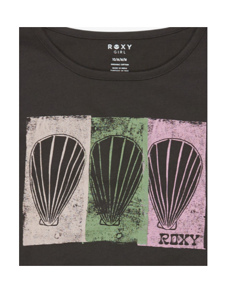CAMISETA MANGA CORTA CONCHAS NIÑA ROXY COLOR NEGRO