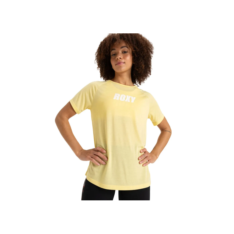CAMISETA MANGA CORTA TRANSPIRABLE ROXY COLOR AMARILLO
