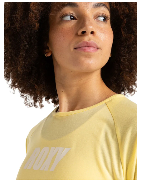 CAMISETA MANGA CORTA TRANSPIRABLE ROXY COLOR AMARILLO