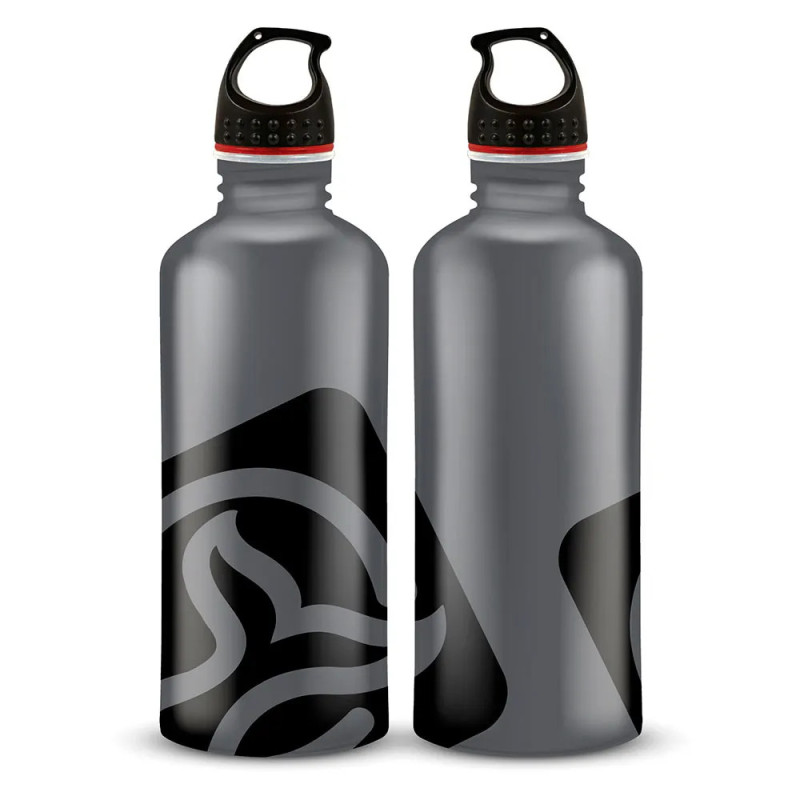 BOTELLA GRIS LOGO NEGRO  0´75 BOCA ANCHA TAPA ROSCA
