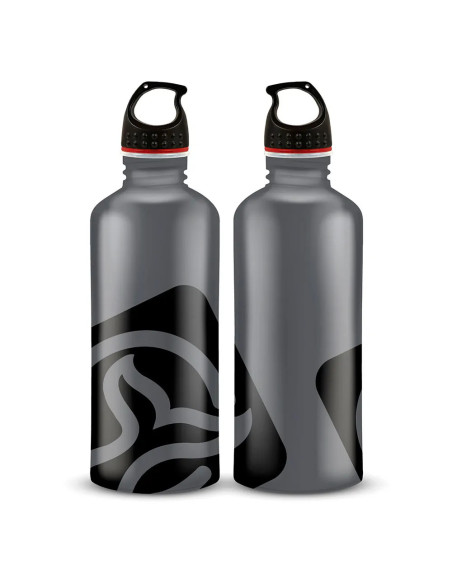 BOTELLA GRIS LOGO NEGRO  0´75 BOCA ANCHA TAPA ROSCA