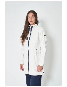 GABARDINA ENGOMADA LARGA BATELA COLOR BLANCO 2