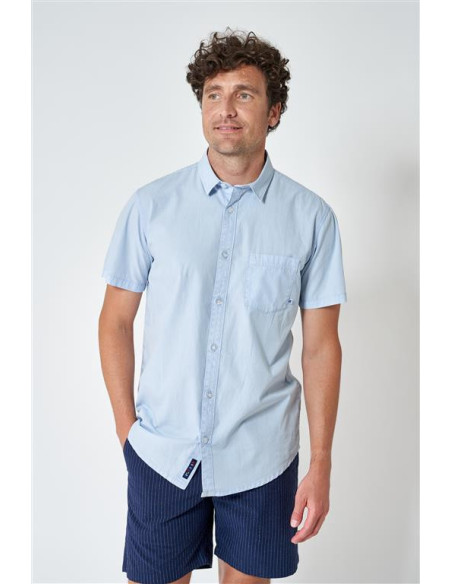 CAMISA LISA BATELA COLOR CELESTE