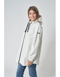GABARDINA ENGOMADA LARGA BATELA COLOR BLANCO