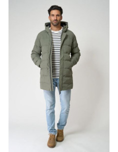 ABRIGO PUFFY POLIÉSTER RECICLADO COSTURAS SELLADA MARCA BATELA