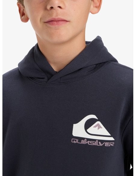 SUDADERA NIÑO QUIKSILVER CAPUCHA LOGO PECHO Y MANGA