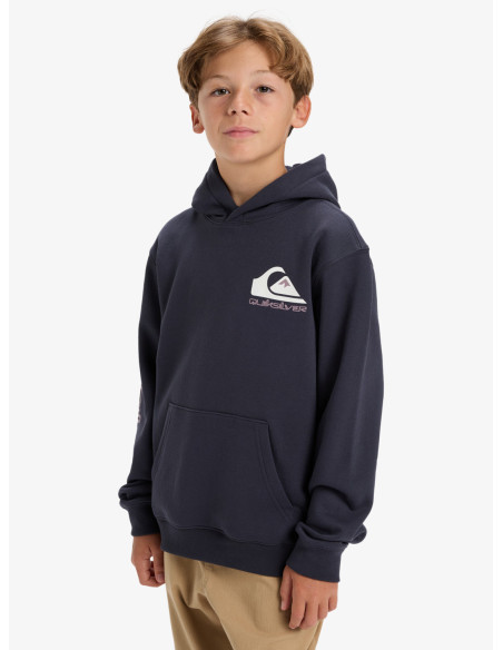 SUDADERA NIÑO QUIKSILVER CAPUCHA LOGO PECHO Y MANGA