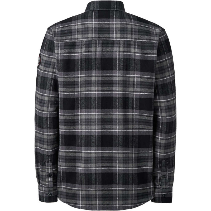 CAMISA FRANELA CUADROS PARA HOMBRE MARCA TERNUA NEGRO GRIS