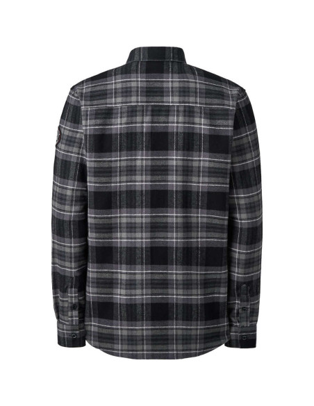 CAMISA FRANELA CUADROS PARA HOMBRE MARCA TERNUA NEGRO GRIS