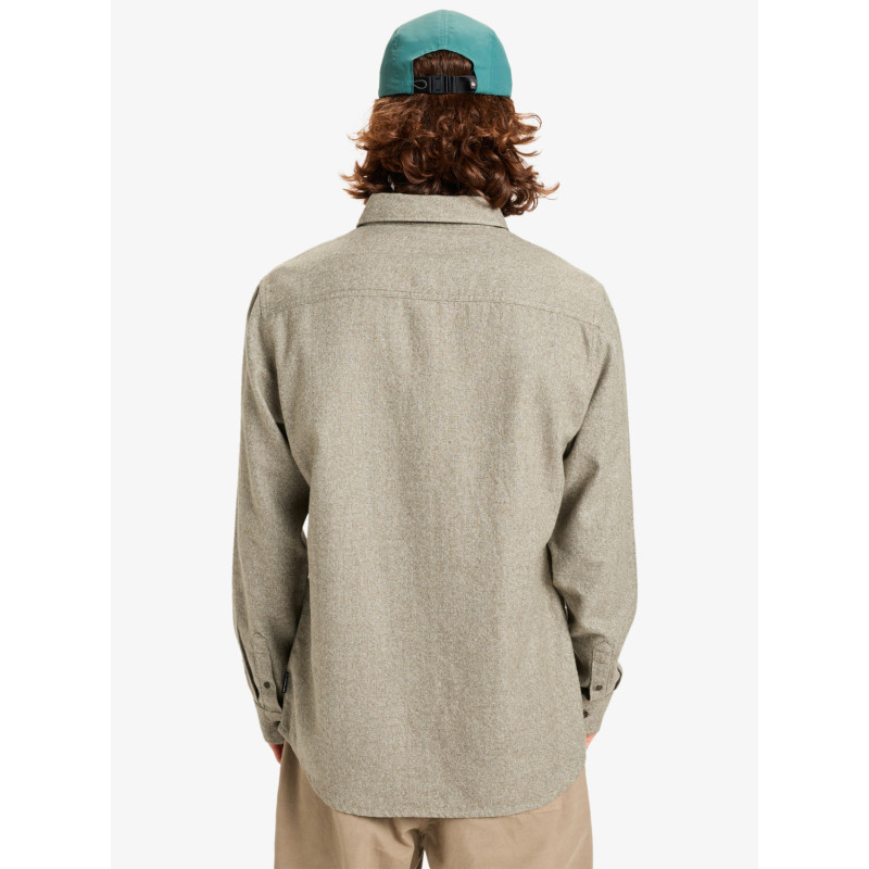 CAMISA HOMBRE FRANELA TEJIDO AGRADABLE JASPEADO VERDOSO MARCA QUIKSILVER
