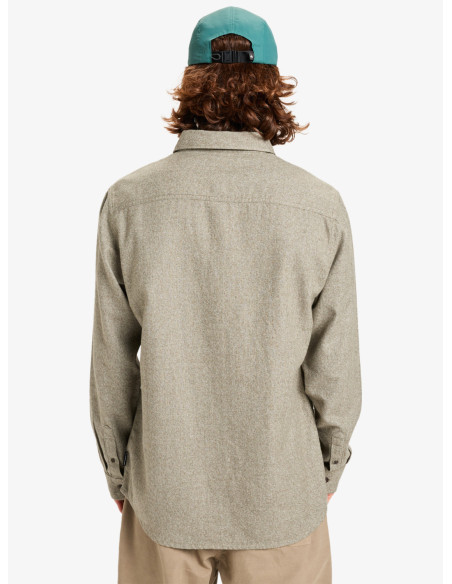 CAMISA HOMBRE FRANELA TEJIDO AGRADABLE JASPEADO VERDOSO MARCA QUIKSILVER