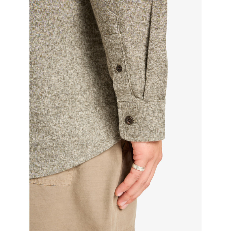 CAMISA HOMBRE FRANELA TEJIDO AGRADABLE JASPEADO VERDOSO MARCA QUIKSILVER