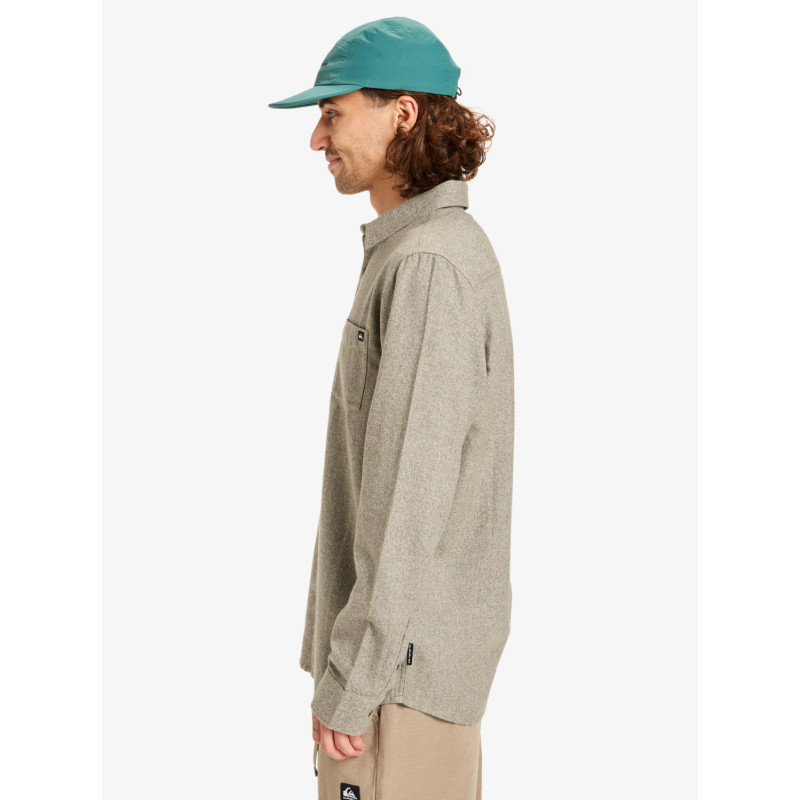 CAMISA HOMBRE FRANELA TEJIDO AGRADABLE JASPEADO VERDOSO MARCA QUIKSILVER