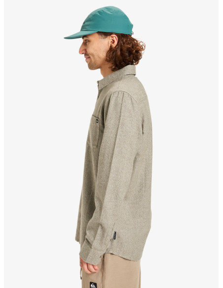 CAMISA HOMBRE FRANELA TEJIDO AGRADABLE JASPEADO VERDOSO MARCA QUIKSILVER