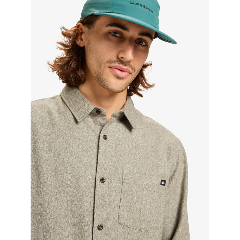 CAMISA HOMBRE FRANELA TEJIDO AGRADABLE JASPEADO VERDOSO MARCA QUIKSILVER