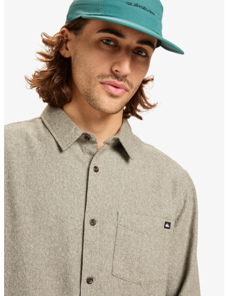 CAMISA HOMBRE FRANELA TEJIDO AGRADABLE JASPEADO VERDOSO MARCA QUIKSILVER