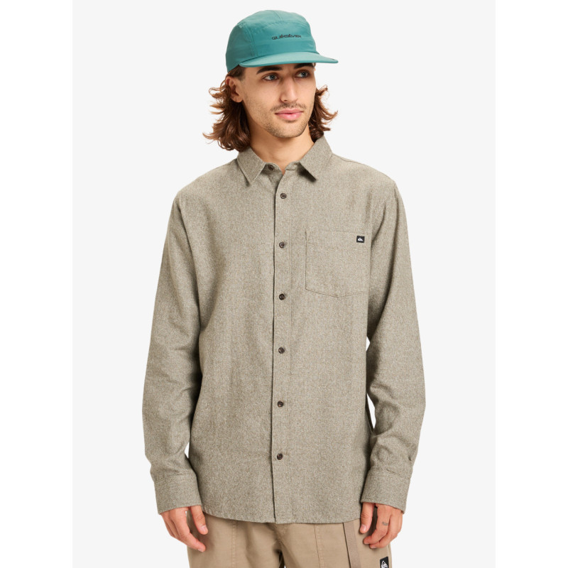 CAMISA HOMBRE FRANELA TEJIDO AGRADABLE JASPEADO VERDOSO MARCA QUIKSILVER