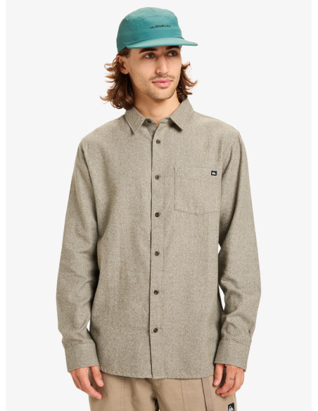 CAMISA HOMBRE FRANELA TEJIDO AGRADABLE JASPEADO VERDOSO MARCA QUIKSILVER