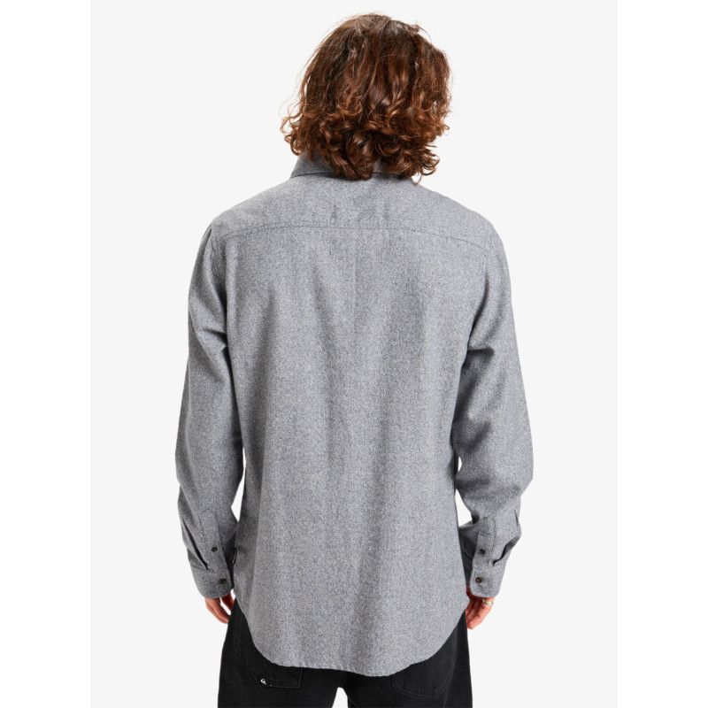 CAMISA HOMBRE FRANELA TEJIDO AGRADABLE JASPEADO AZUL GRIS MARCA QUIKSILVER