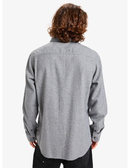 CAMISA HOMBRE FRANELA TEJIDO AGRADABLE JASPEADO AZUL GRIS MARCA QUIKSILVER