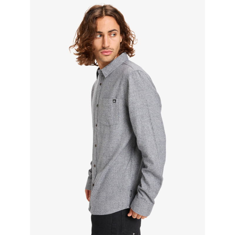 CAMISA HOMBRE FRANELA TEJIDO AGRADABLE JASPEADO AZUL GRIS MARCA QUIKSILVER